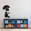 Vinilos infantiles de paredes - Vinilo Niña con el paraguas abierto, pato - ambiance-sticker.com