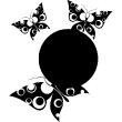 Vinilos decorativos Animales - Vinilo Reloj diseño rodeado de mariposas - ambiance-sticker.com