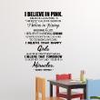 Vinilos con frases -  Pegatina de parede I believe in pink (Audrey Hepburn) - ambiance-sticker.com