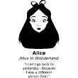 Vinilos con frases - Vinilo i can't go back to yesterday - Alice (Alice in Wonderland) - ambiance-sticker.com