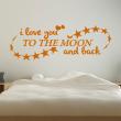 Pegatina de parede I love you to the moon and back - ambiance-sticker.com