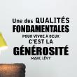 Vinilos con frases - Vinilo La générosité - Marc Lévy - ambiance-sticker.com
