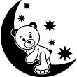 Vinilo la luna y Pooh - ambiance-sticker.com