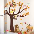 Vinilos infantiles de paredes - Vinilo El árbol con los búhos y los animales del bosque - ambiance-sticker.com