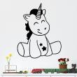 Vinilos infantiles de paredes - Vinilo unicornio sonriendo - ambiance-sticker.com