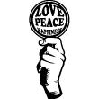 Vinilos con frases - Vinilo Love, peace, happiness - ambiance-sticker.com