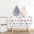 Pegatina muebles para niños Vinilo decorativo para muebles con animales felices y arcoiris - ambiance-sticker.com