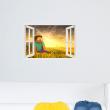 Vinilos infantiles de paredes - Vinilo Minecraft game, Steve y el amanecer - ambiance-sticker.com