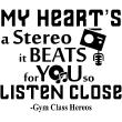 Vinilos decorativos música - Vinilo My heart's stereo - Gym Class Heroes - ambiance-sticker.com