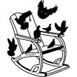 Vinilos decorativos Animales - Vinilo pájaros balanceándose en la silla - ambiance-sticker.com