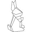 Vinilos infantiles de paredes - Vinilo origami conejo - ambiance-sticker.com