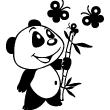 Vinilos infantiles de paredes - Vinilo panda con bambú y mariposas - ambiance-sticker.com