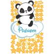 Vinilos Nombres - Vinilo nombres personalizable panda en la nube con 50 estrellas - ambiance-sticker.com