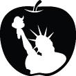Vinilos Nueva York - Manzana Estatua de la Libertad - ambiance-sticker.com