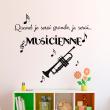 Vinilos infantiles de paredes - Vinilo Quand je serai grand, je serai musicienne - ambiance-sticker.com