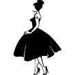 Vinilos decorativos de siluetas - Pegatina silueta de mujer con vestido de princesa - ambiance-sticker.com
