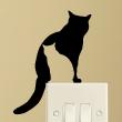 Vinilos Enchufes e Interruptores - Vinilo decorativo siluetas del gato - ambiance-sticker.com