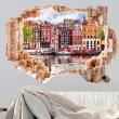 Vinilos decorativos paisajes - Vinilo Paisaje Amsterdam a orillas del Amstel - ambiance-sticker.com