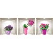 Vinilos decorativos 3D- Vinilo 3D Flores de tulipanes, orquídeas y agapantos - ambiance-sticker.com