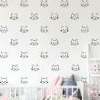 Vinilos infantiles de paredes - Vinilo 60 cabezas de gato - ambiance-sticker.com