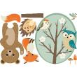 Animales del bosque y pegatinas de árboles encantados - ambiance-sticker.com
