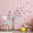 Vinilos infantiles de paredes - Vinilo búhos árbol y madera - ambiance-sticker.com