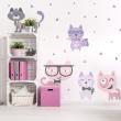 Vinilos infantiles de paredes - Vinilo de gatos cómicos - ambiance-sticker.com