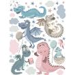 Vinilos decorativos Animales - Vinilo aventureros dinosaurios - ambiance-sticker.com