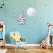 Vinilos infantiles de paredes - Vinilos hermosa luna elefante y 70 estrellas - ambiance-sticker.com