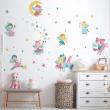 Vinilos infantiles de paredes - Adhesivos hadas y unicornios - ambiance-sticker.com