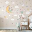 Vinilos infantiles de paredes - Vinilo conejo y ratón en busca de las estrellas - ambiance-sticker.com