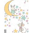 Vinilos infantiles de paredes - Vinilo conejo y ratón en busca de las estrellas - ambiance-sticker.com