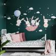 Vinilos infantiles de paredes - Adhesivos conejos jugando en el cielo - ambiance-sticker.com