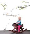 Vinilos infantiles de paredes - Adhesivo búhos silbido en la rama - ambiance-sticker.com