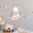 Vinilos infantiles de paredes - Vinilos soportar su nube + 110 estrellas - ambiance-sticker.com
