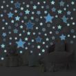 Vinilos infantiles de paredes - Vinilos fosforescente estrellas azules - ambiance-sticker.com