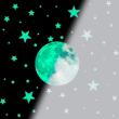 Vinilos fosforescente - Vinilo fosforescentes de la luna + 300 estrellas - ambiance-sticker.com
