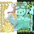 Vinilos infantiles de paredes - Vinilos fosforescente oso piloto + 50 estrellas - ambiance-sticker.com