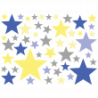Vinilos infantiles de paredes - 50 pegatinas estrella azul y amarillo - ambiance-sticker.com