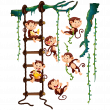 Vinilos infantiles de paredes - Vinilo 6 monos alegres - ambiance-sticker.com