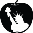 Vinilos Nueva York - Manzana Estatua de la Libertad - ambiance-sticker.com