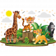 Vinilos decorativos Animales - Vinilos animales bebés africanos - ambiance-sticker.com