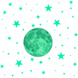 Vinilos fosforescente - Vinilo fosforescentes de la luna + 300 estrellas - ambiance-sticker.com