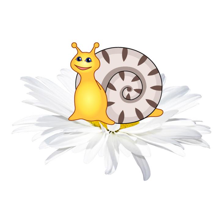 Caracol en la flor - ambiance-sticker.com