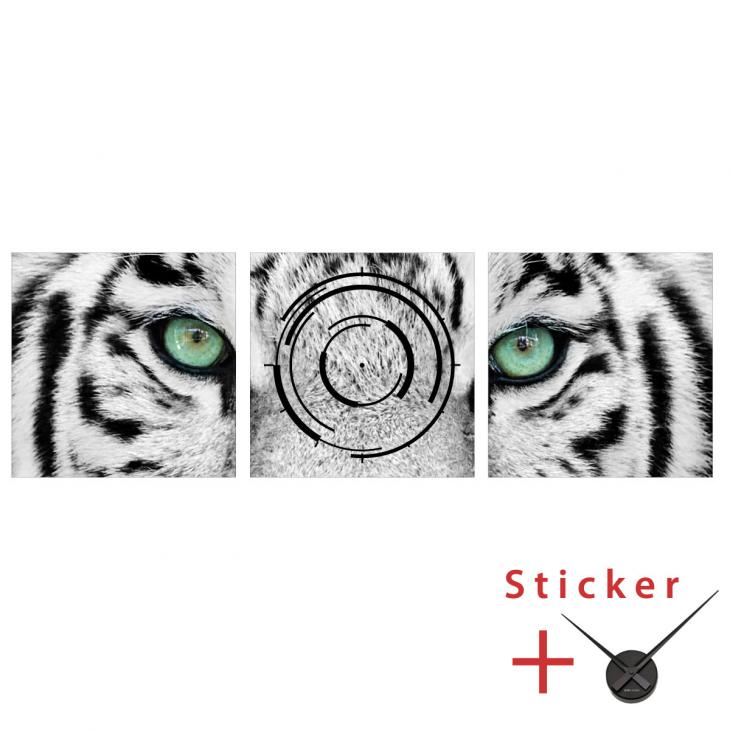 Vinilos decorativos Relojes - Vinilo decorativo Weißer Tiger - ambiance-sticker.com