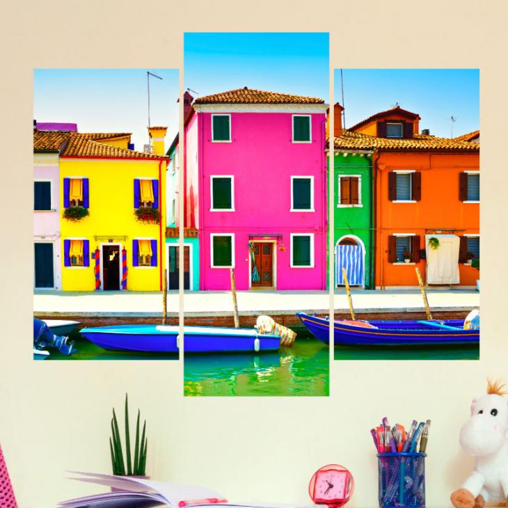 Las casas multi colores - ambiance-sticker.com