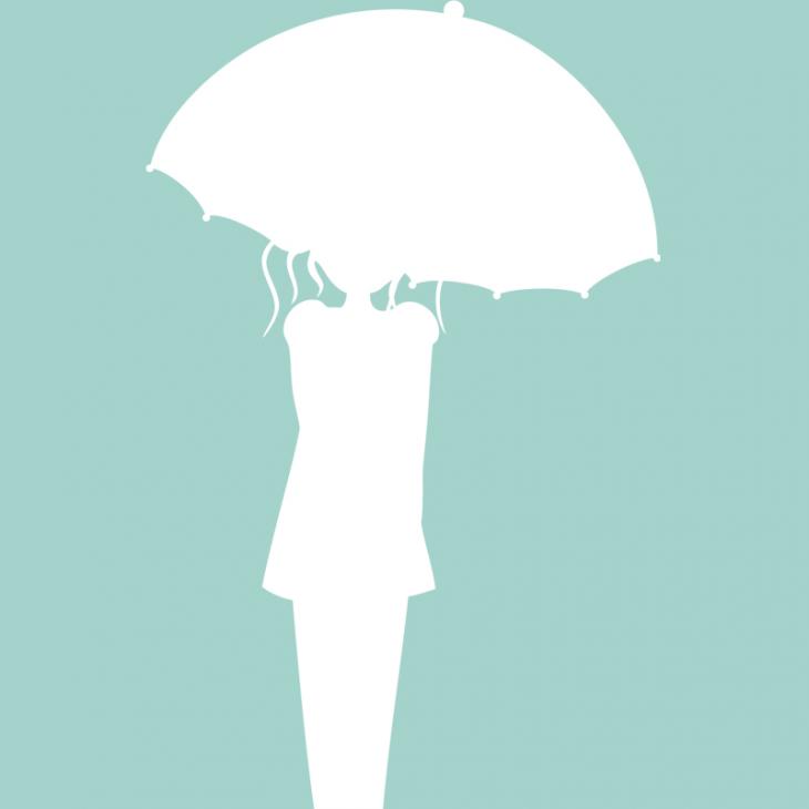 Vinilos Pizarras blancas - Vinilo decorativo Mujer con paraguas - ambiance-sticker.com