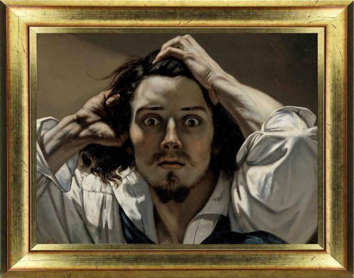 Vinilo pintura - Pegatina pintura Gustave Courbet – autorretrato - Desesperado - ambiance-sticker.com