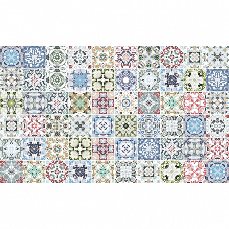vinilos baldosas de cemento - 60 vinilo baldosas azulejos medina - ambiance-sticker.com