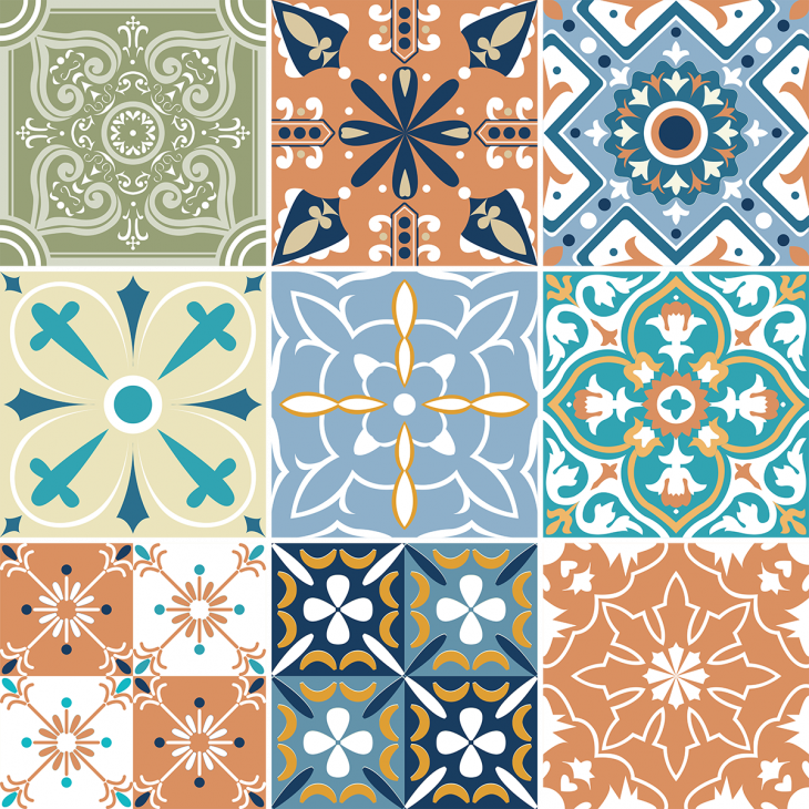 vinilos baldosas de cemento - 9 vinilos azulejos zorina - ambiance-sticker.com